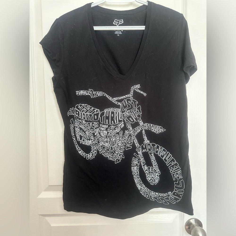 Fox Black T-Shirt with White Logo